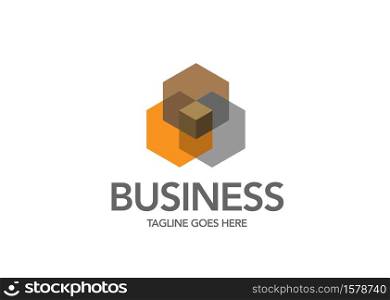 Abstract square block color logo design, Corner geometric shape, symmetric symbol, square icon, square shape Company logo