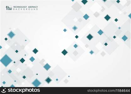 Abstract square blue pattern design of high technology dimension background. Decorate for poster, ad, artwork, template design. illustration vector eps10
