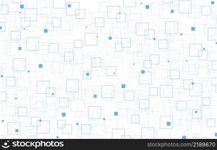 Abstract square blue tech design of decorative artwork template. Overlapping design for futuristic style background. Illustration vector