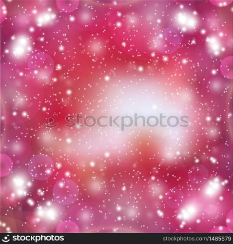 Abstract square blurred red festival background with sparkles. Abstract square blurred red festival background