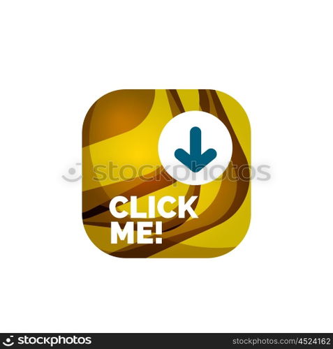 Abstract square button template. Vector abstract square button template
