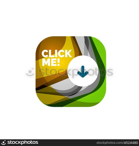 Abstract square button template. Vector abstract square button template