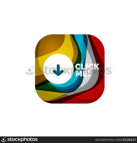 Abstract square button template. Vector abstract square button template