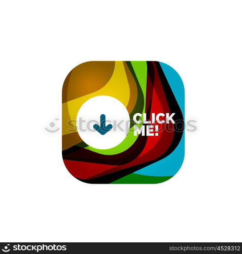 Abstract square button template. Vector abstract square button template