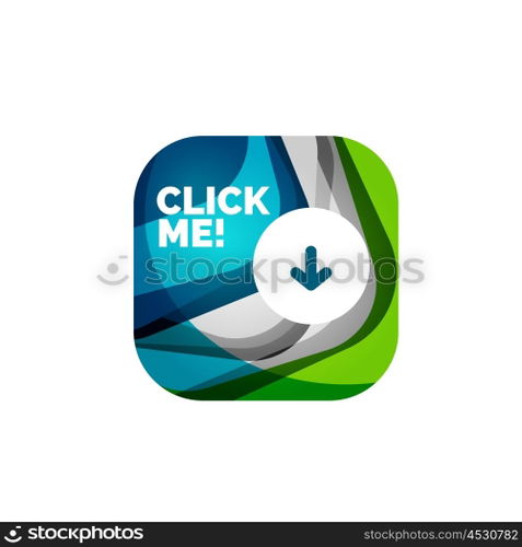 Abstract square button template. Vector abstract square button template