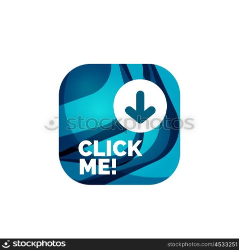 Abstract square button template. Vector abstract square button template