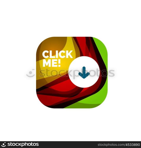 Abstract square button template. Vector abstract square button template