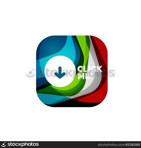 Abstract square button template. Vector abstract square button template