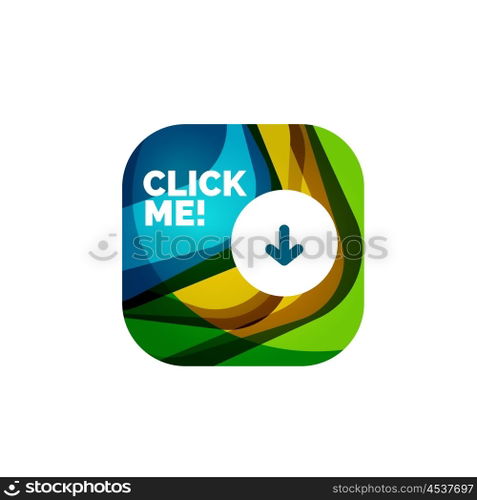 Abstract square button template. Vector abstract square button template