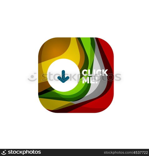 Abstract square button template. Vector abstract square button template