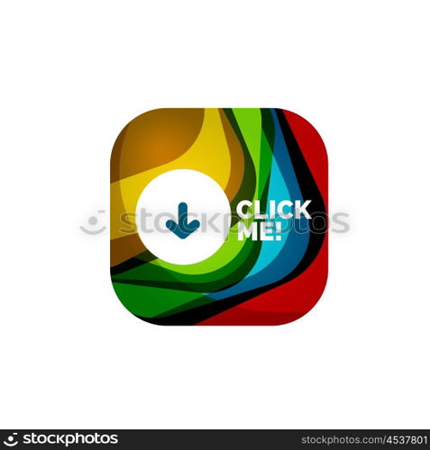 Abstract square button template. Vector abstract square button template
