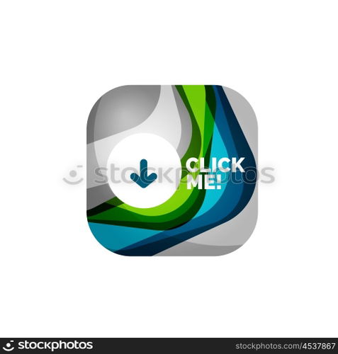 Abstract square button template. Vector abstract square button template