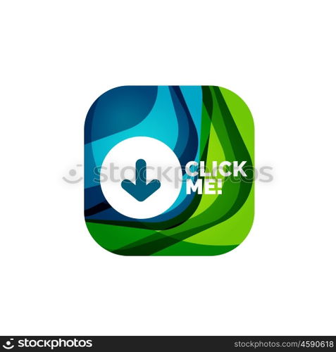Abstract square button template. Vector abstract square button template