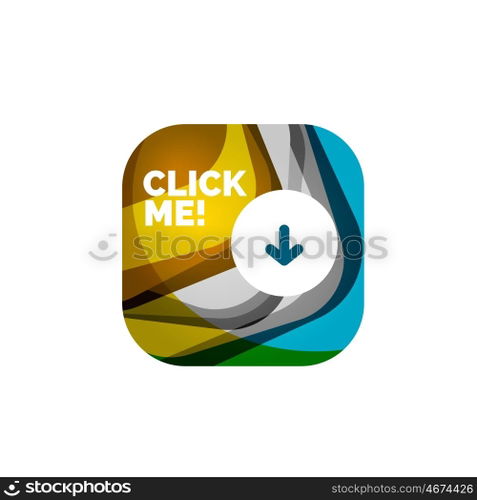 Abstract square button template. Vector abstract square button template