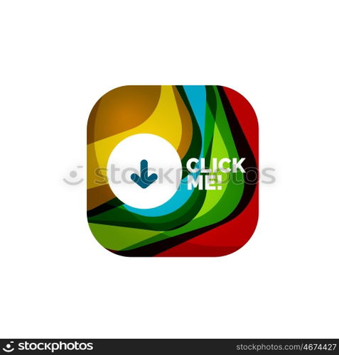 Abstract square button template. Vector abstract square button template