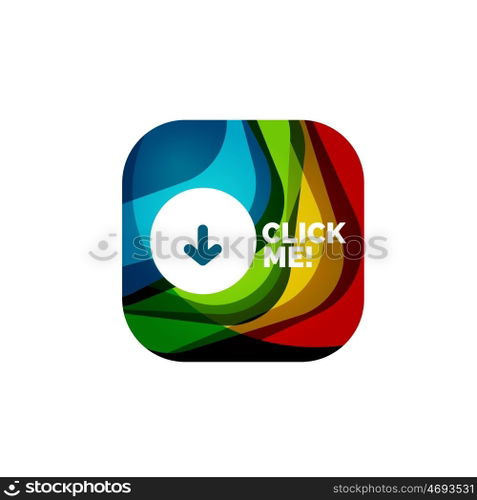 Abstract square button template. Vector abstract square button template