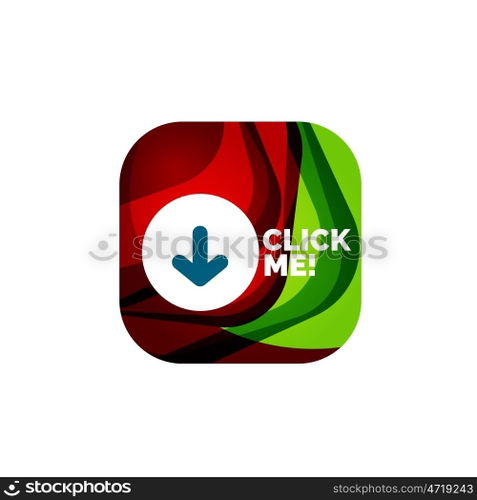 Abstract square button template. Vector abstract square button template