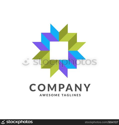 abstract square decorative color corporate identity design element