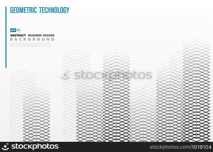 Abstract square geometric building line pattern background. Use for ad, poster, artwork, template design. illustration vector eps10