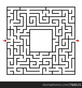 Abstract square maze. Developmental game for children. Simple flat vector illustration isolated on white background. With a place for your image. Abstract square maze. Developmental game for children. Simple flat vector illustration isolated on white background. With a place for your image.
