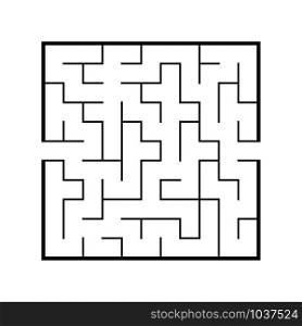Abstract square maze. Game for kids. Puzzle for children. One entrance, one exit. Labyrinth conundrum. Flat vector illustration isolated on white background. Abstract square maze. Game for kids. Puzzle for children. One entrance, one exit. Labyrinth conundrum. Flat vector illustration isolated on white background.