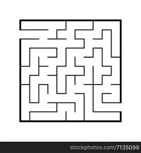 Abstract square maze. Game for kids. Puzzle for children. One entrance, one exit. Labyrinth conundrum. Flat vector illustration isolated on white background. Abstract square maze. Game for kids. Puzzle for children. One entrance, one exit. Labyrinth conundrum. Flat vector illustration isolated on white background.