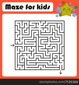 Abstract square maze. Kids worksheets. Activity page. Game puzzle for children. Cute cartoon star. Labyrinth conundrum. Vector illustration. Abstract square maze. Kids worksheets. Activity page. Game puzzle for children. Cute cartoon star. Labyrinth conundrum. Vector illustration.