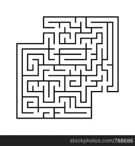 Abstract square maze with entrance and exit. Simple flat vector illustration isolated on white background. With a place for your drawings.. Abstract square maze with entrance and exit. Simple flat vector illustration isolated on white background. With a place for your drawings
