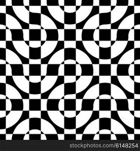 Abstract Square Pattern. Vector Seamless Geometric Wallpaper. Regular Monochrome Background
