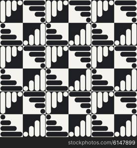 Abstract Square Pattern. Vector Seamless Monochrome Background. Regular Checkered Texture