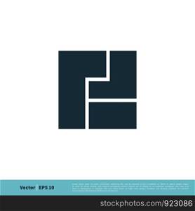 Abstract Square Puzzle Brick Icon Vector Logo Template Illustration Design. Vector EPS 10.