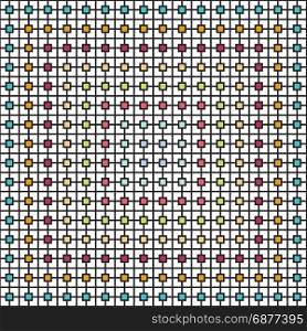 Abstract square shape pattern overlapping with lines. Vector Illustration