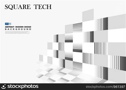 Abstract square technology pattern cover design. Use for ad, poster, artwork, template design. illustration vector eps10