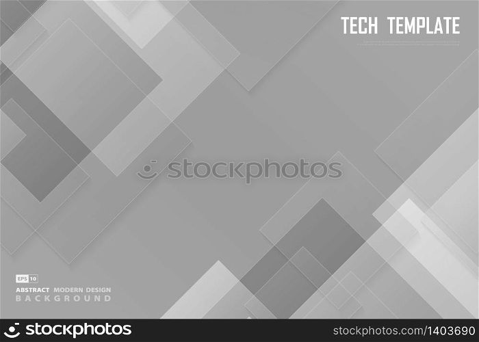 Abstract square white and gray technology template design background. Use for ad, poster, artwork, template design, presentation. illustration vector eps10