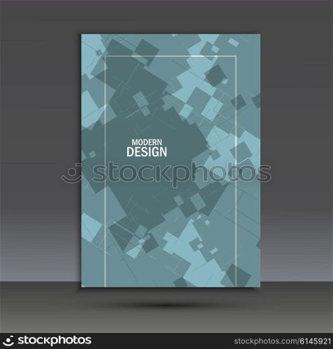 Abstract squares on blue background. Vector brochure template. Abstract squares on blue background. Vector brochure template.