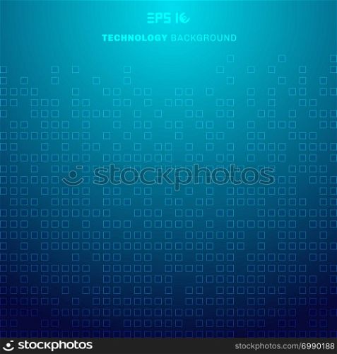 Abstract squares pattern futuristic transfer data on blue background technology concept. Vector illustration