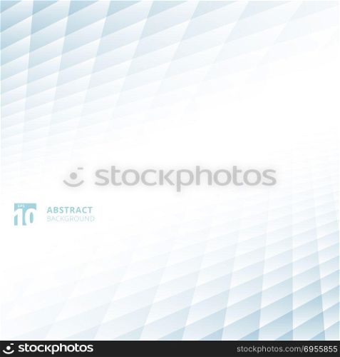 Abstract squares pattern geometric blue and white color perspective background with copy space. Floor ground grid. Vector illustration.