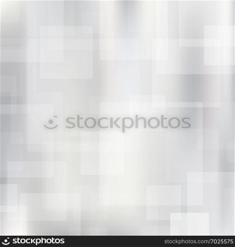 Abstract squares pattern overlapping on gray and white blurred background. Technology business concept. Vector illustration