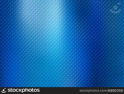 Abstract squares pattern texture on blue metallic background. Gradient foil luxury style for brochure, wedding card, poster, banner. Vector illustration