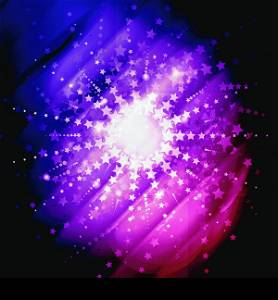 Abstract star burst background in shades of red and purple