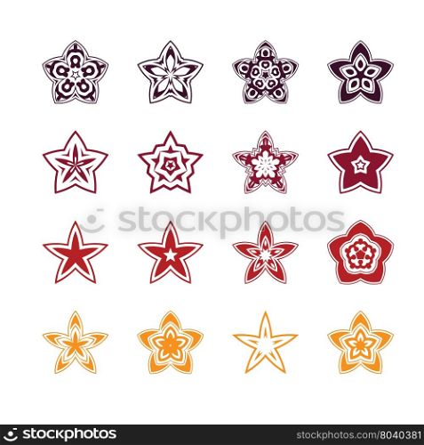 abstract star icons vector design set