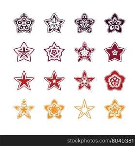 abstract star icons vector design set