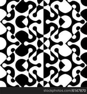 Abstract Star Pattern. Vector Seamless Background. Regular Black and White Texture