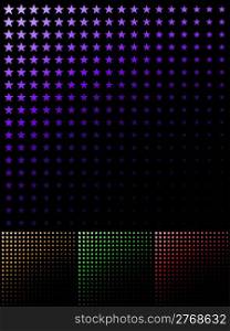 Abstract starry gradient vector background with color variants.