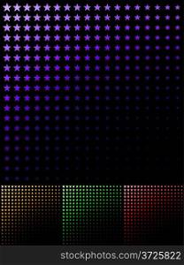 Abstract starry gradient vector background with color variants.