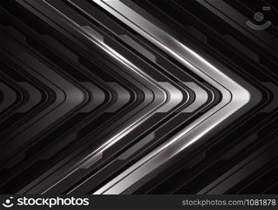 Abstract steel arrow curve cyber direction design modern futuristic technology background vector illustration.