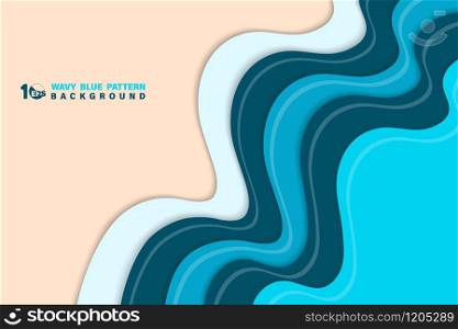 Abstract step of blue wavy design with clear sand background. Decorate for ad, poster, template design, artwork, summer artwork. illustration vector eps10