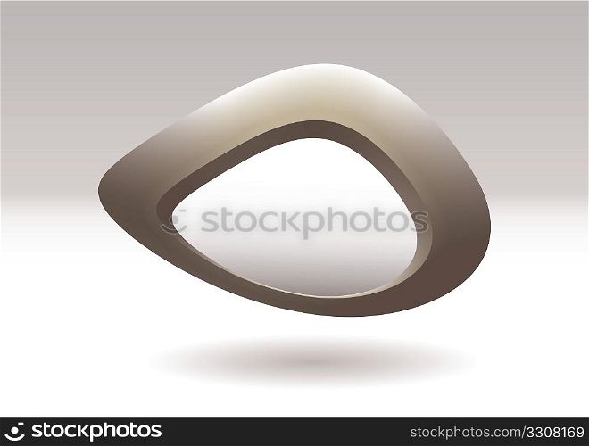 Abstract stone or rock icon with 3d background and shadow
