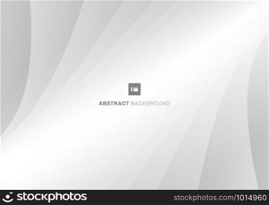 Abstract stripe pattern horizontal curve lines white and gray background and texture with space for text. Vector illustration