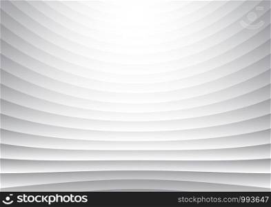 Abstract stripe pattern horizontal curve lines white and gray background and texture. Vector illustration